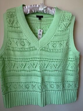 New Talbots Cotton Mint Green Meduim Top